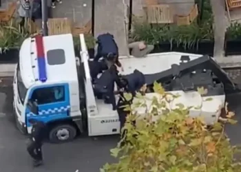 Mujer se sube a grúa en La Plata para evitar que se lleven su auto y genera conmoción entre los transeúntes