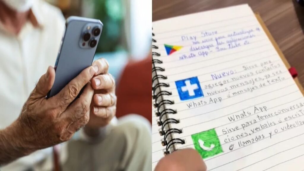 Un abuelo de 93 años aprende a usar su celular con la ayuda de su nieta