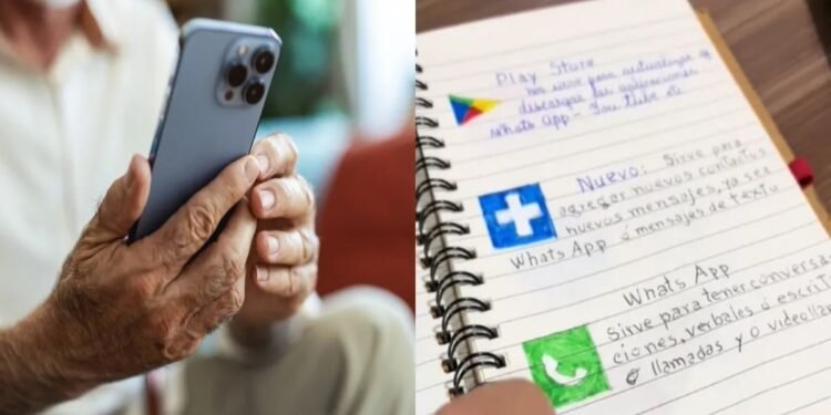 Un abuelo de 93 años aprende a usar su celular con la ayuda de su nieta