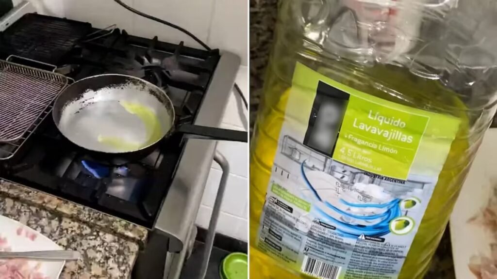 Novio confunde detergente con aceite y desata risas en TikTok