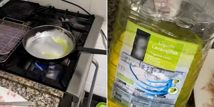 Novio confunde detergente con aceite y desata risas en TikTok