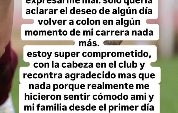 Facundo Farías genera polémica al confesar su deseo de volver a Colón