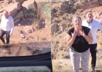 Identifican a turistas que vandalizaron piedras en el dique Potrerillos