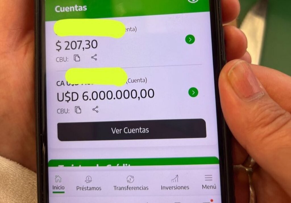 Vecina de Pilar descubre 6 millones de dólares por un error bancario