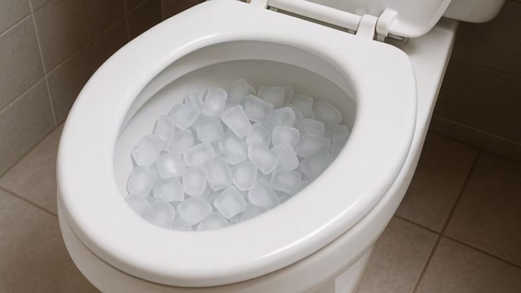 El truco de los cubos de hielo en el inodoro que sorprende por su eficacia