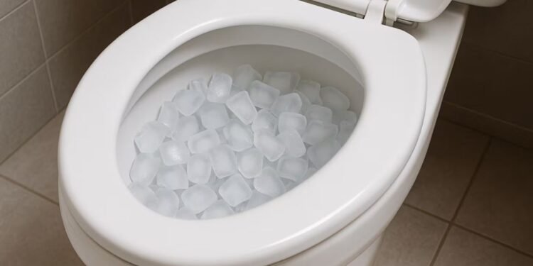 El truco de los cubos de hielo en el inodoro que sorprende por su eficacia