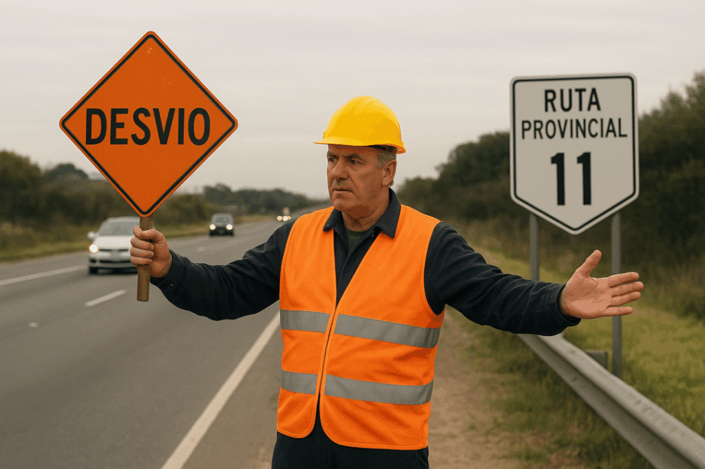 Desvío en la Autovía Ruta Provincial 11 afecta el tránsito hacia Pinamar
