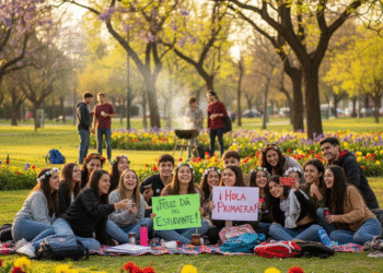 Estudiantes argentinos celebran el Día de la Primavera con amigos y actividades al aire libre