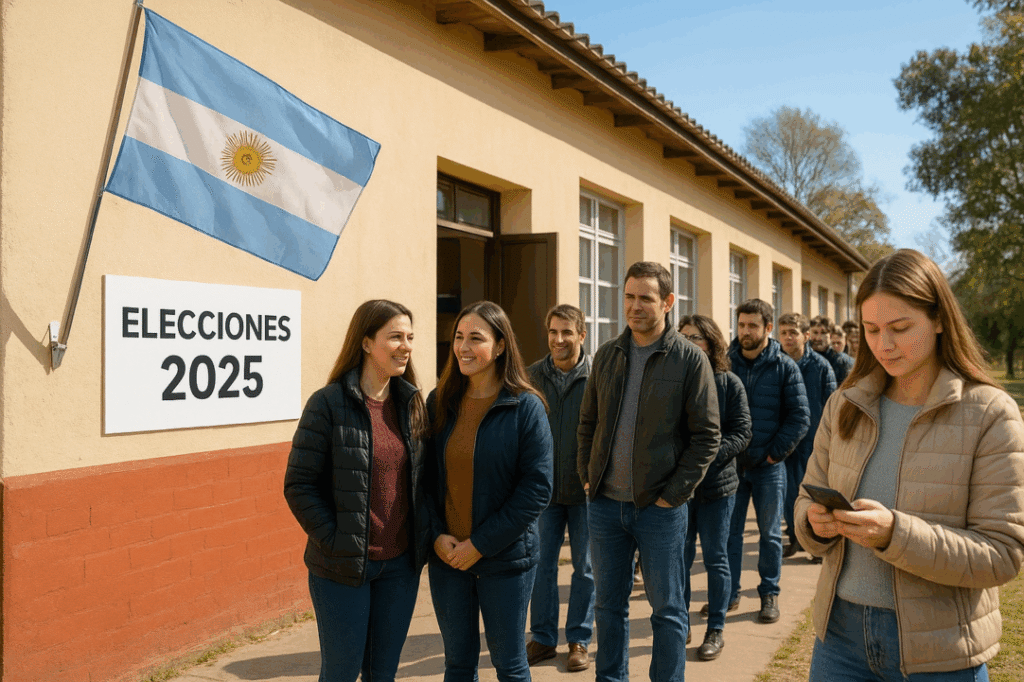 Bonaerenses votan en un día de buen clima, tras lluvias complicadas el sábado anterior