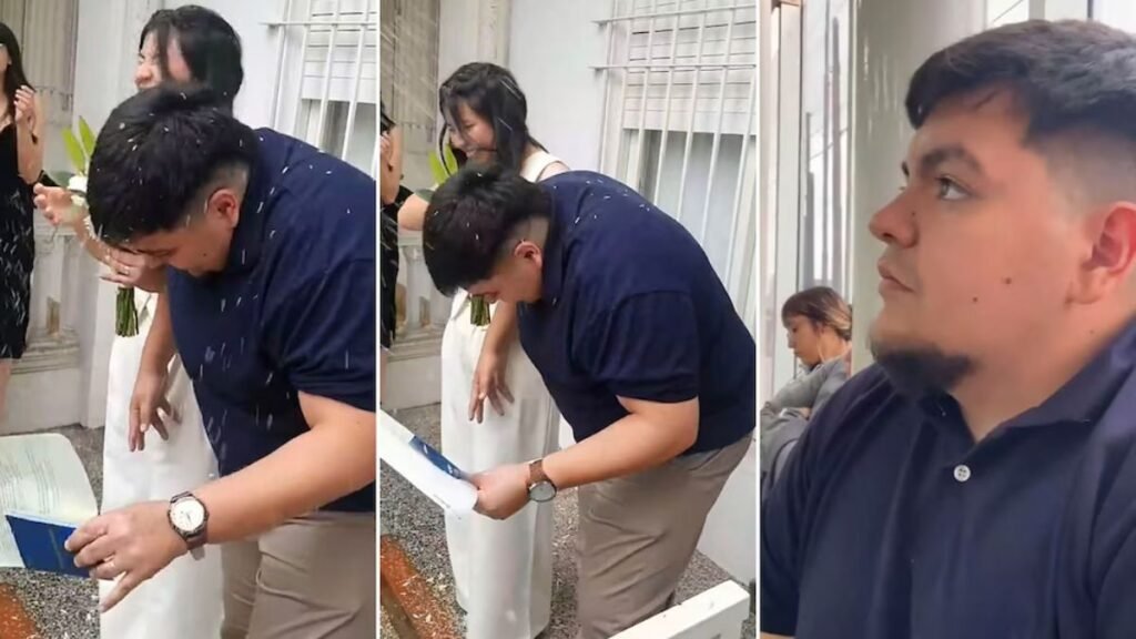 Novio acaba en el hospital tras inusual lluvia de arroz en su boda