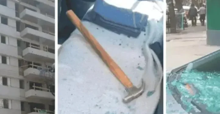 Martillo cae de un edificio en construcción y casi provoca una tragedia en Rosario