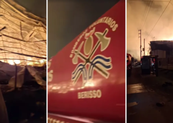 Masivo operativo de bomberos en Ezeiza tras incendio que afectó a 7 galpones industriales