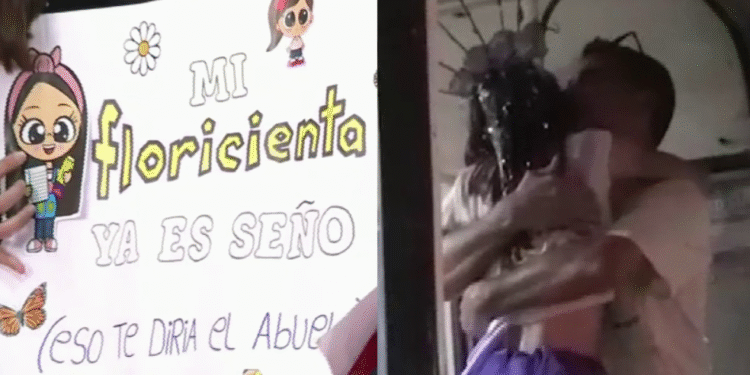 Flopy se recibió de maestra jardinera y festejó con su papá en el trabajo del colectivo