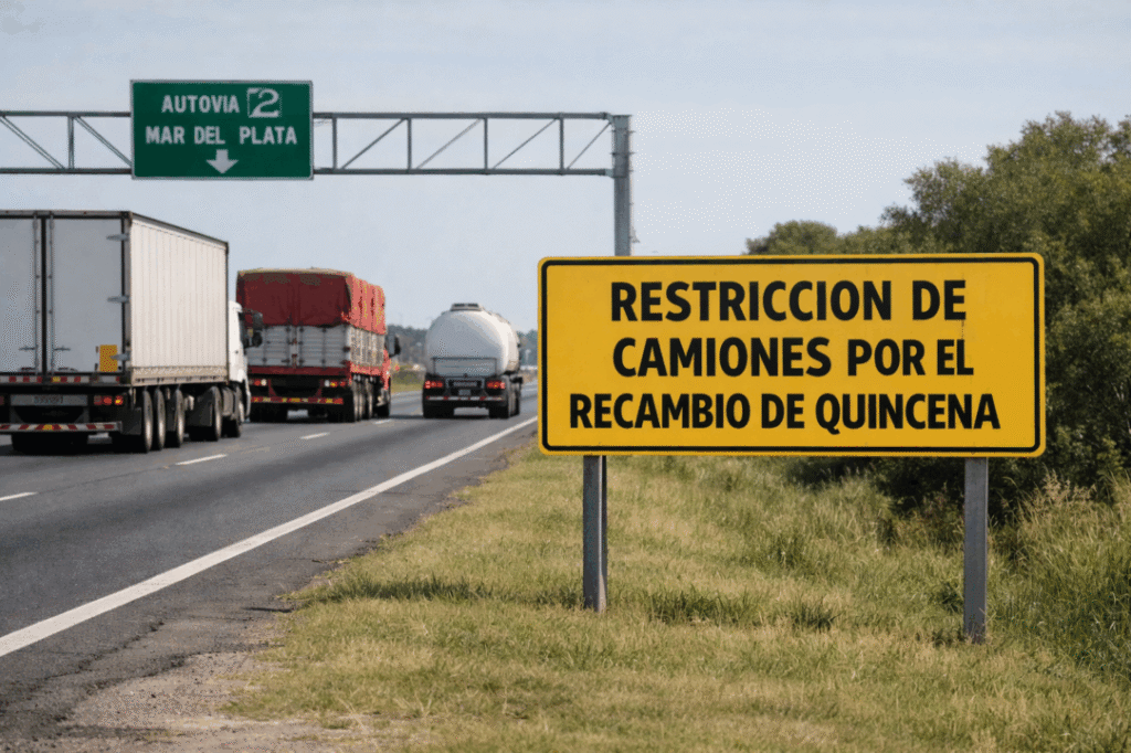 Por el recambio turístico, restringen camiones en rutas clave hacia la Costa Atlántica