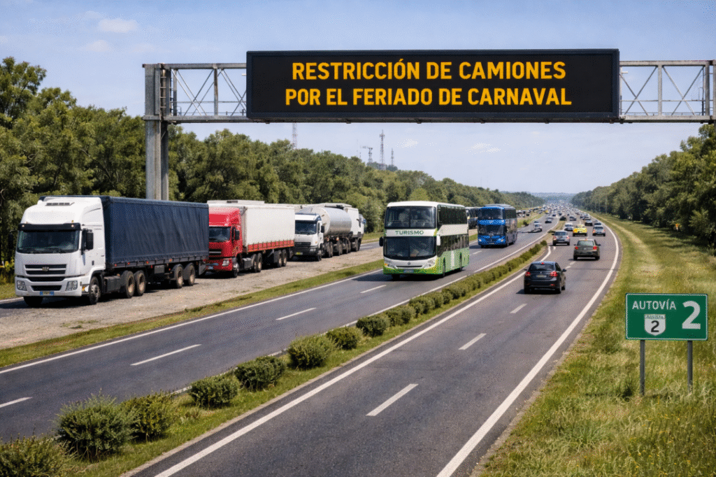 Restringen el paso de camiones en rutas turísticas por el feriado de Carnaval en Provincia de Buenos Aires