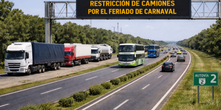 Restringen el paso de camiones en rutas turísticas por el feriado de Carnaval en Provincia de Buenos Aires