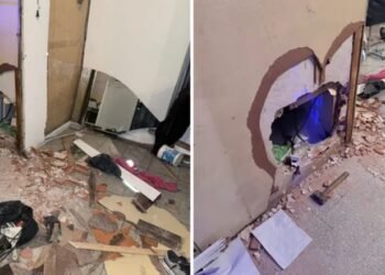 Tres delincuentes detenidos al intentar robar una lotería en Recoleta tras hacer un boquete