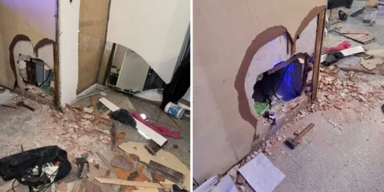 Tres delincuentes detenidos al intentar robar una lotería en Recoleta tras hacer un boquete