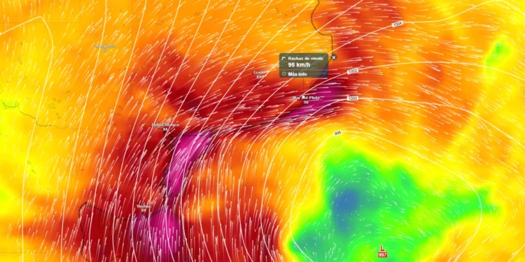 Fuerte temporal en la provincia de Buenos Aires: vientos de hasta 100 km/h este domingo